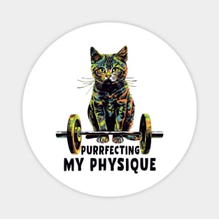 Gym, Workout or Fitness Gift Funny Cat in a Gym Magnet